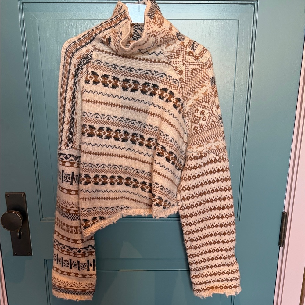 rag & bone Fair Isle Sweater - Cream and Brown - Picture 3 of 6